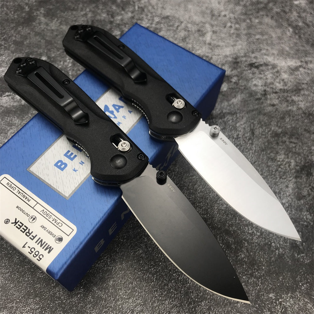 Tactical Pocket Knife Benchmade 565 Limited Edition Rukus Axis Coated Folding Knife- Hunting Camping Knives