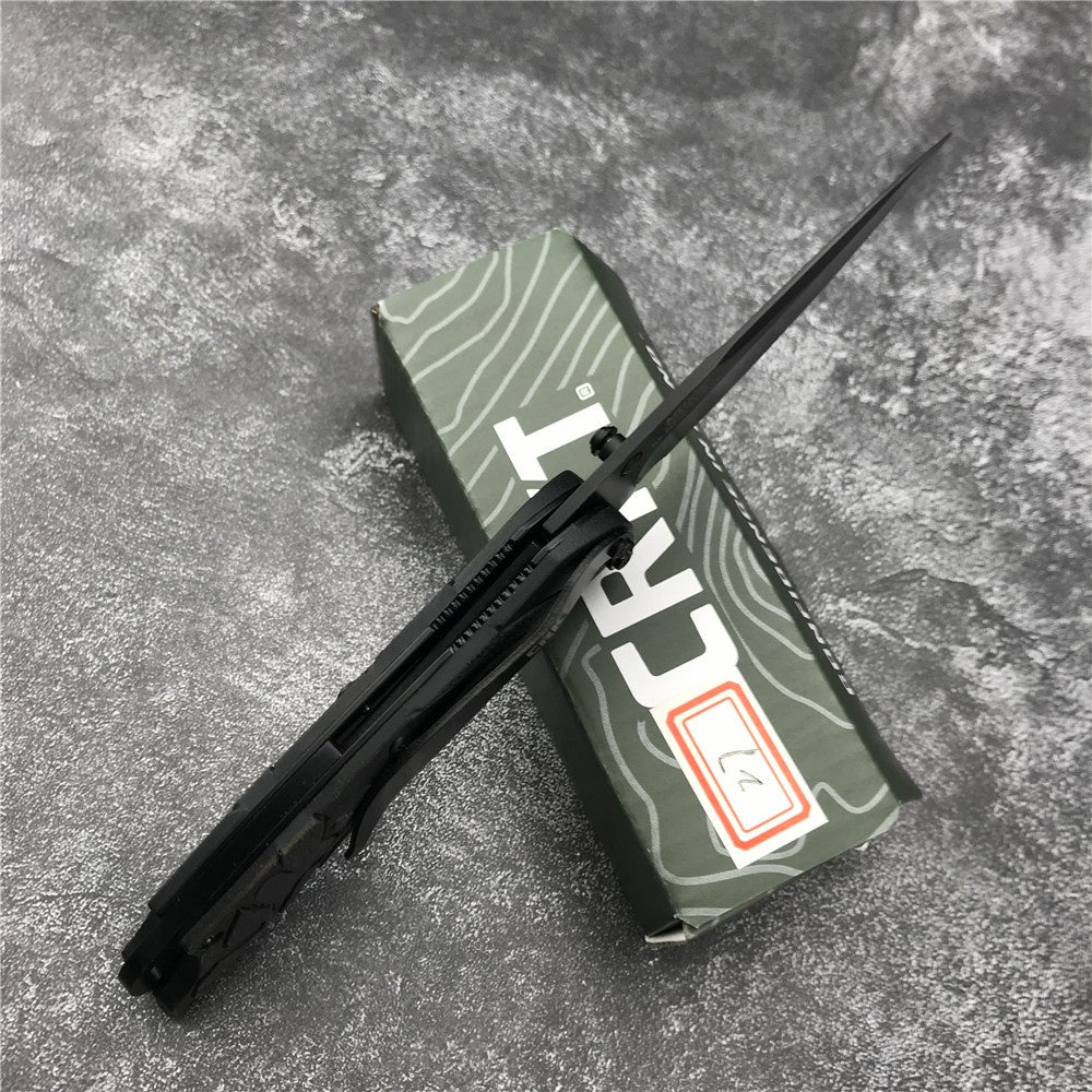 CRKT 1100 Richard Rogers CEO Gentleman's Edc Open Folding Blade Knifes Spring Assisted Opening Plain Stiletto Pocket Pen Knife Tactical Hunting Camping Survival Gear Multi Tool Messer