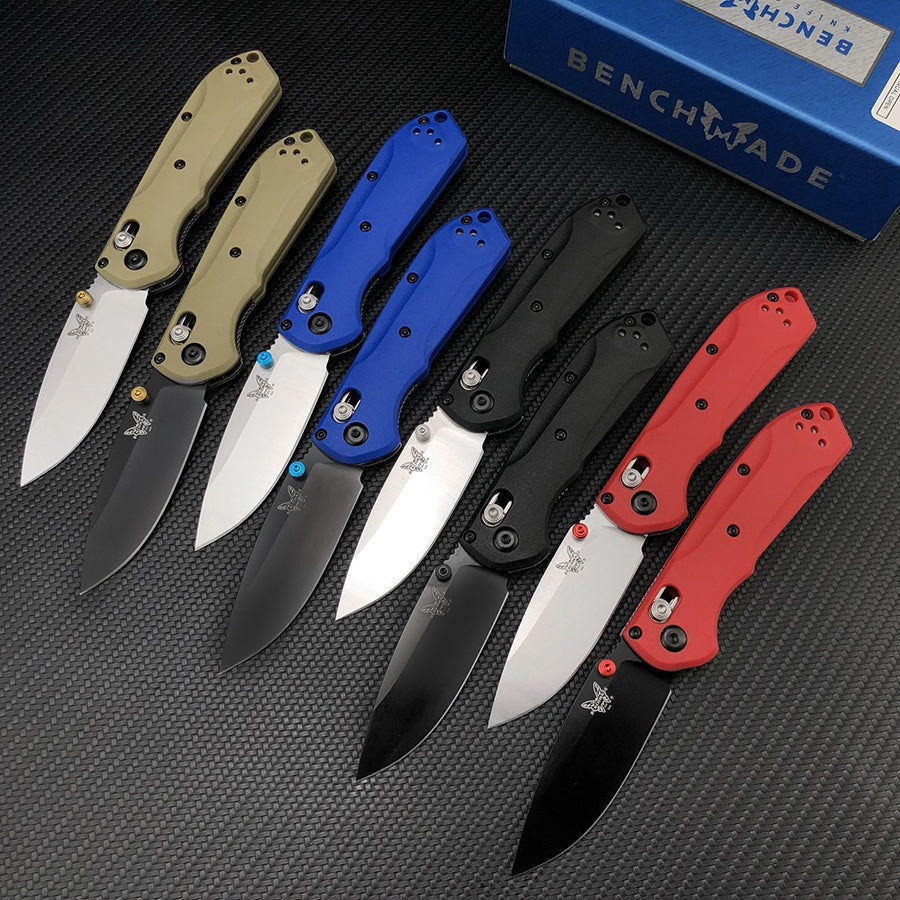 Benchmade - Bugout 565 EDC Manual Open Folding Knife Drop-Point Blade, Plain Edge, Satin Finish, Variety of colors Handle Everyday Carry and Camping Hunting knife