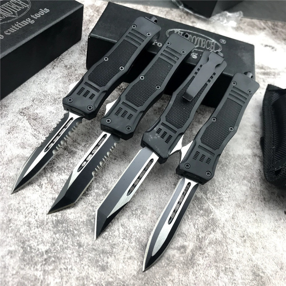 Microtech OUTDOORS OTF Tactical Gear Spring Assist Knife Finger Actuator Tanto Blade Survival EDC Tools Assisted Opening Camping KNIVES Pocket Knives