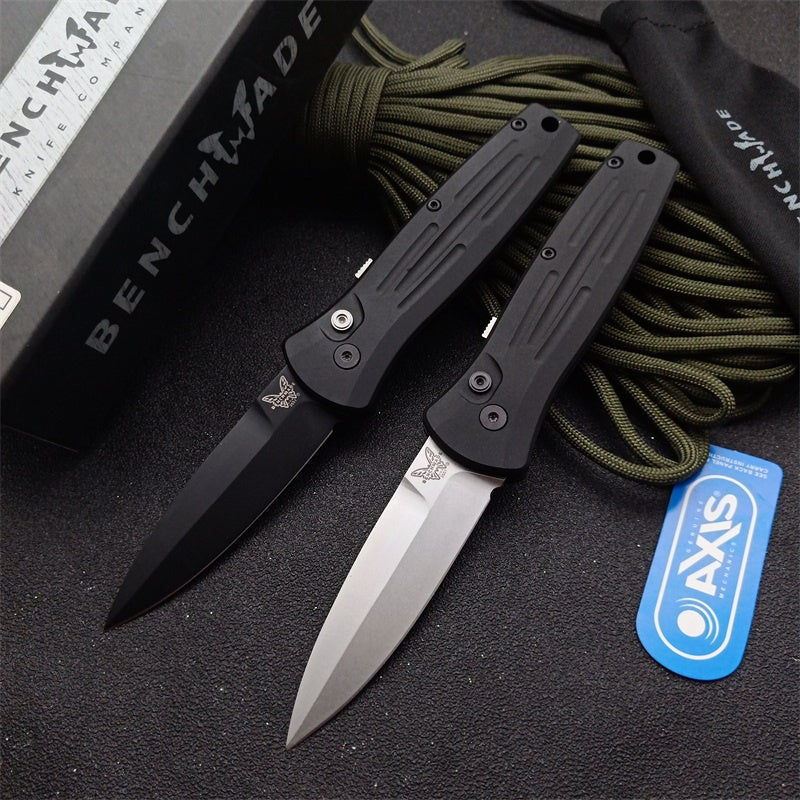 Benchmade 3551 Stimulus Auto, 2.99 inch Black/White 154CM Stainless Blade, Aluminum Handle, Plain Edge