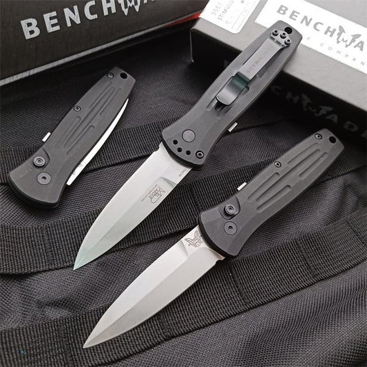 Benchmade 3551 Stimulus Auto, 2.99 inch Black/White 154CM Stainless Blade, Aluminum Handle, Plain Edge