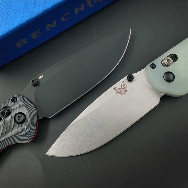 Benchmade 560BK-1 Freek Folding Knife 3.6" CPM-M4 Black Blade, Gray and black textured G10 Handles