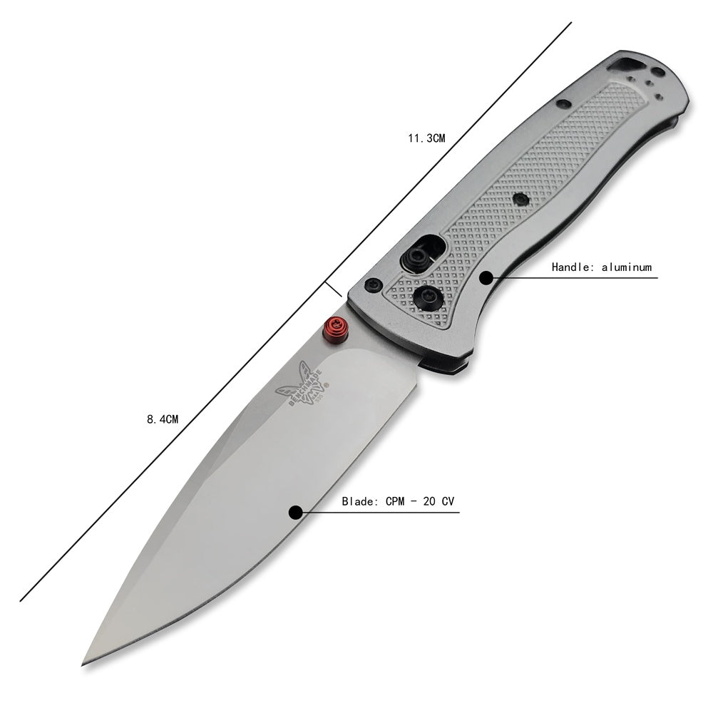 2022 New Benchmade - Bugout 535 EDC Manual Open Folding Knife, CPM-20CV Drop-Point Blade, Plain Edge, Satin Finish,aluminium Handle