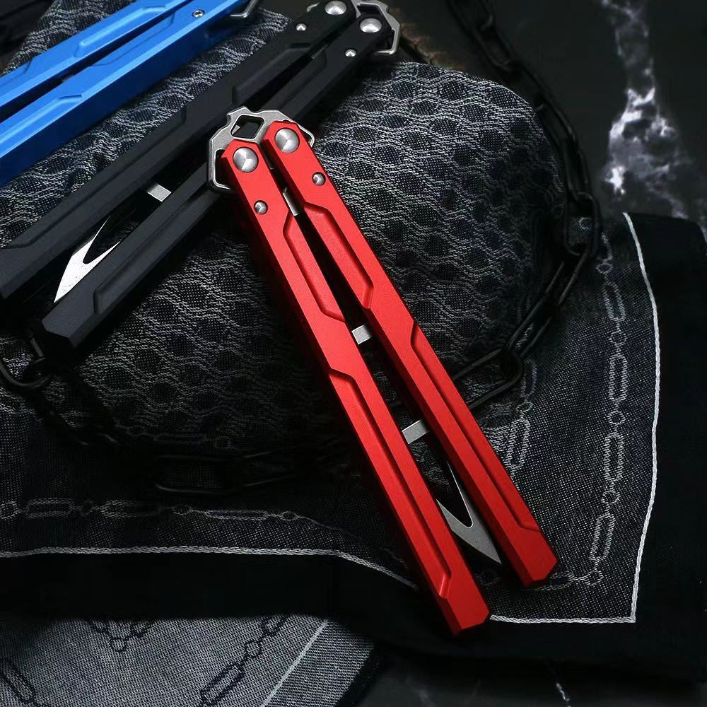 Kershaw Tactical Lucha Balisong Chaining Butterfly Knife Unsharpened Edge Maximize Safety Trainer Knife Dual KVT Ball-bearing Pivots for Ultra-smooth Flipping Training Knives