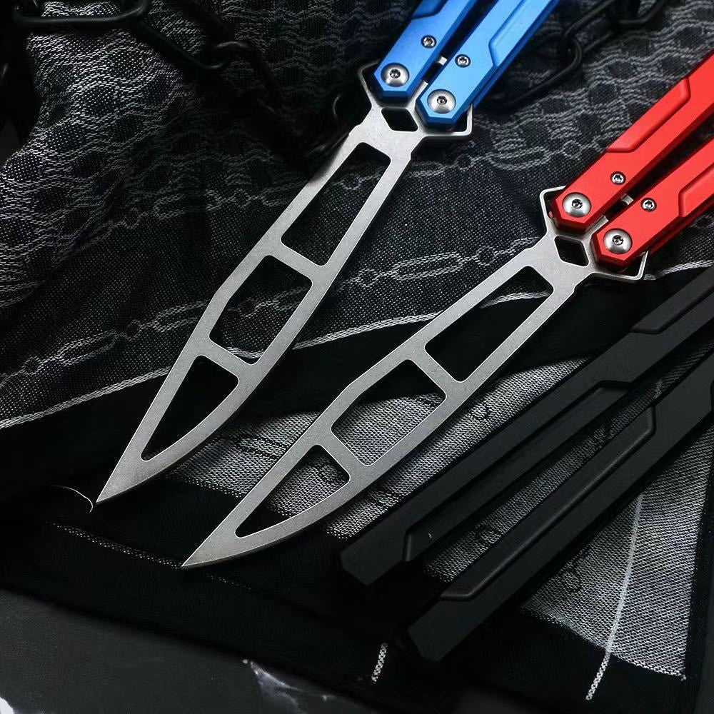 Kershaw Tactical Lucha Balisong Chaining Butterfly Knife Unsharpened Edge Maximize Safety Trainer Knife Dual KVT Ball-bearing Pivots for Ultra-smooth Flipping Training Knives
