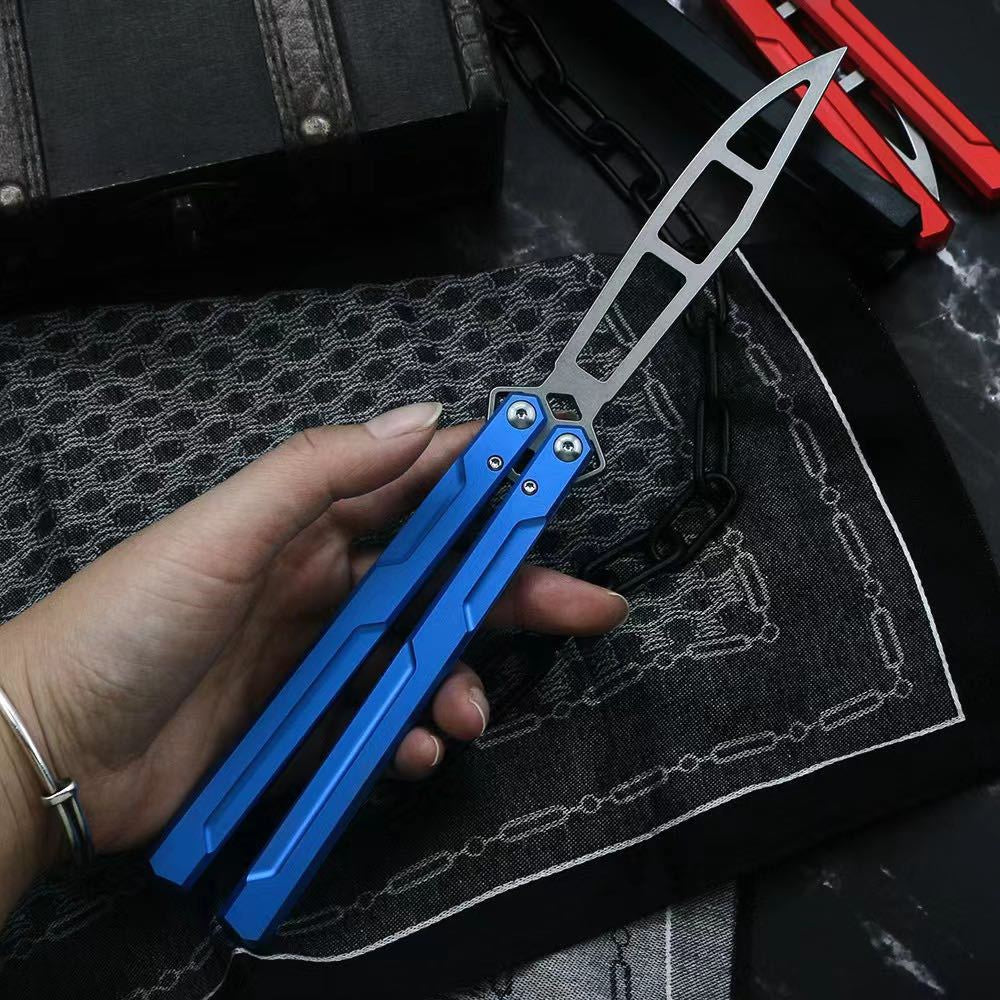 Kershaw Tactical Lucha Balisong Chaining Butterfly Knife Unsharpened Edge Maximize Safety Trainer Knife Dual KVT Ball-bearing Pivots for Ultra-smooth Flipping Training Knives