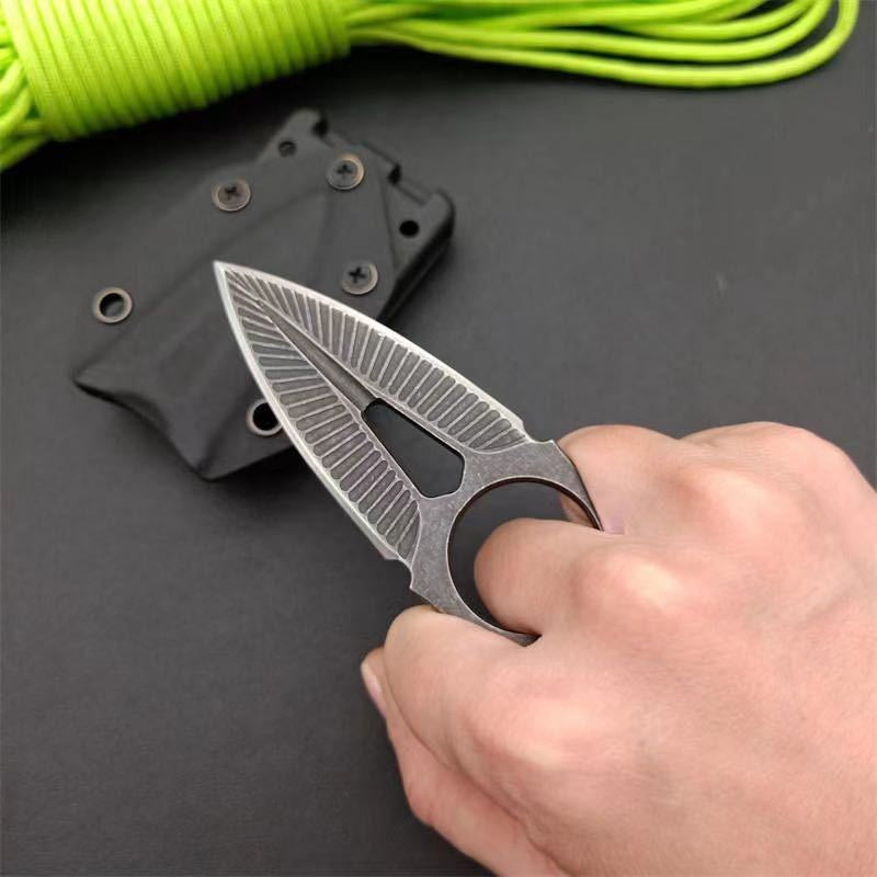Tactical EDC Dagger Knife Double Edged Military Rescue Knives Self Defense Sword Bayonet Sharp Blade/No edge