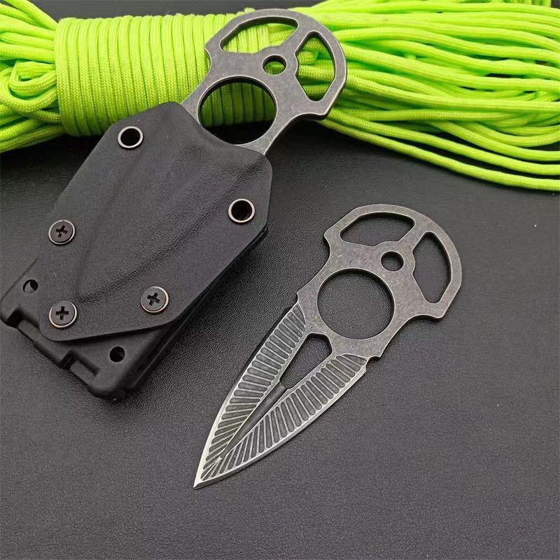 Tactical EDC Dagger Knife Double Edged Military Rescue Knives Self Defense Sword Bayonet Sharp Blade/No edge