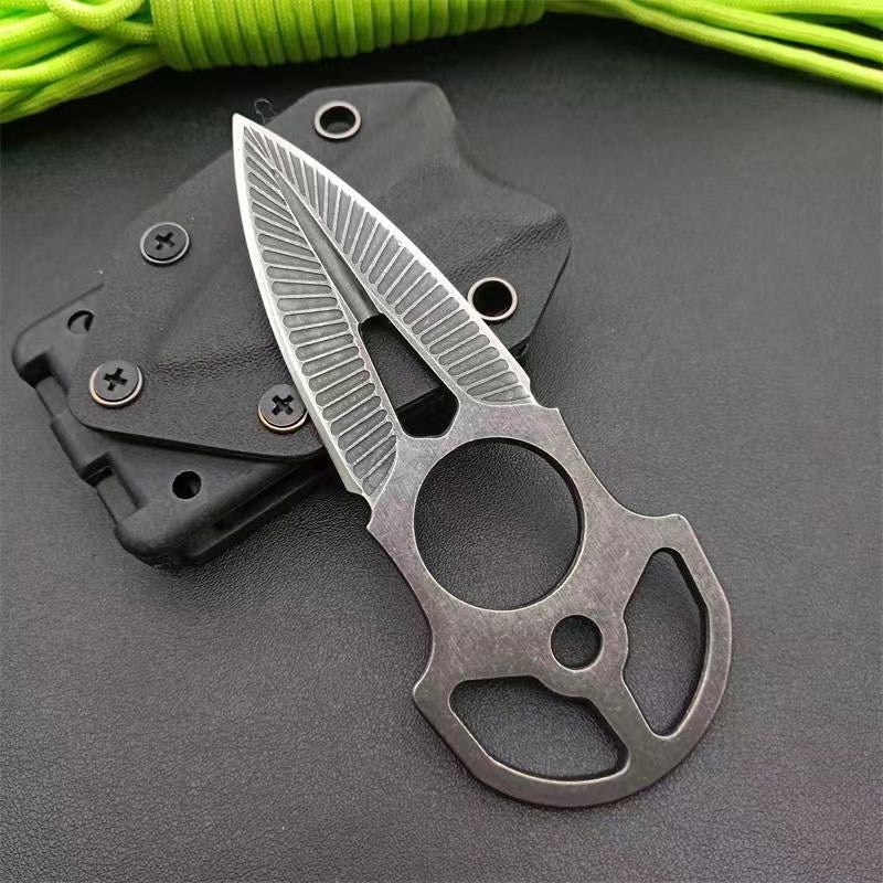 Tactical EDC Dagger Knife Double Edged Military Rescue Knives Self Defense Sword Bayonet Sharp Blade/No edge
