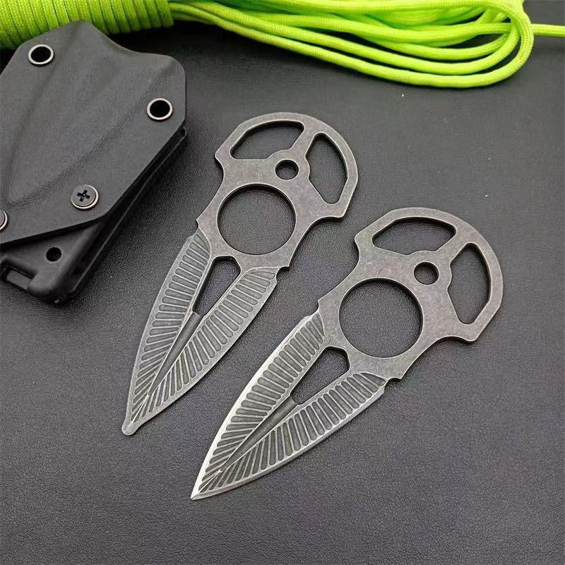 Tactical EDC Dagger Knife Double Edged Military Rescue Knives Self Defense Sword Bayonet Sharp Blade/No edge