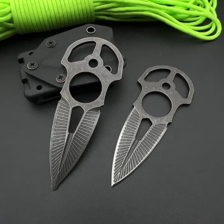 Tactical EDC Dagger Knife Double Edged Military Rescue Knives Self Defense Sword Bayonet Sharp Blade/No edge