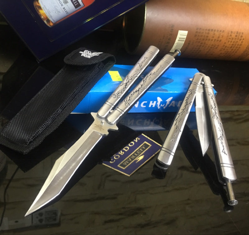 Benchmade Balisong High Hardness Stainless Steel Folding Outdoor Camping Sharp Blade Butterfly Knife