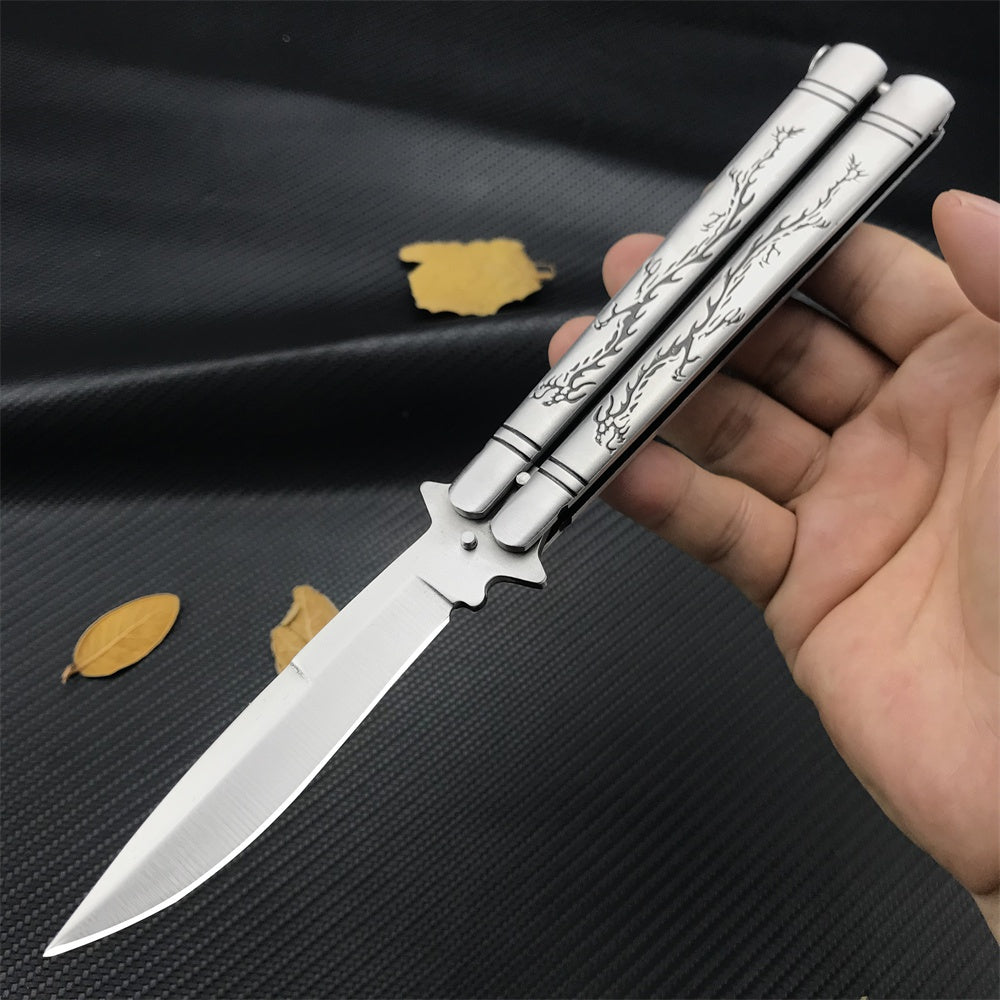 Benchmade Balisong High Hardness Stainless Steel Folding Outdoor Camping Sharp Blade Butterfly Knife