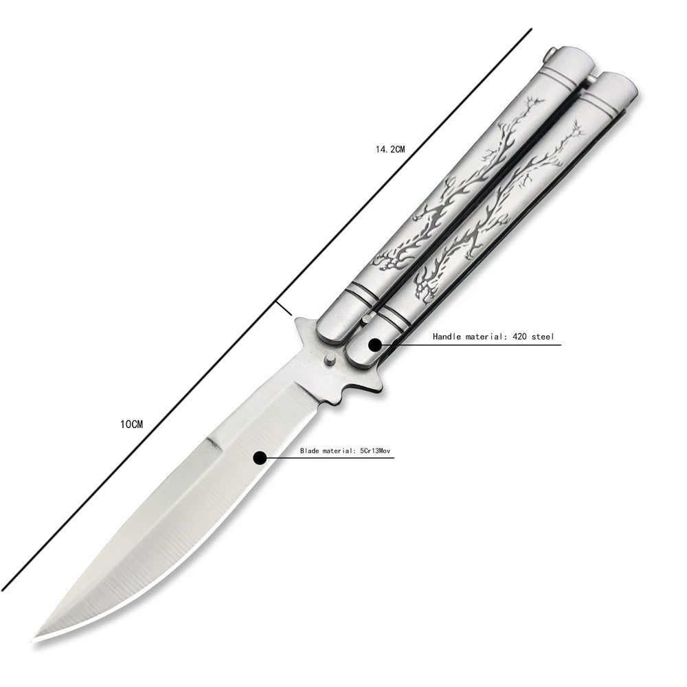 Benchmade Balisong High Hardness Stainless Steel Folding Outdoor Camping Sharp Blade Butterfly Knife