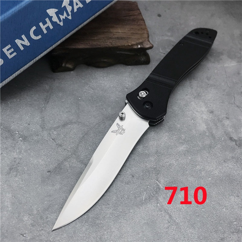 Benchmade Knives 710 McHenry & Williams 3.90" Satin D2 Plain Blade, G10 Handles ,Axis Lock- 710,Outdoor Tactical Hunting Knife