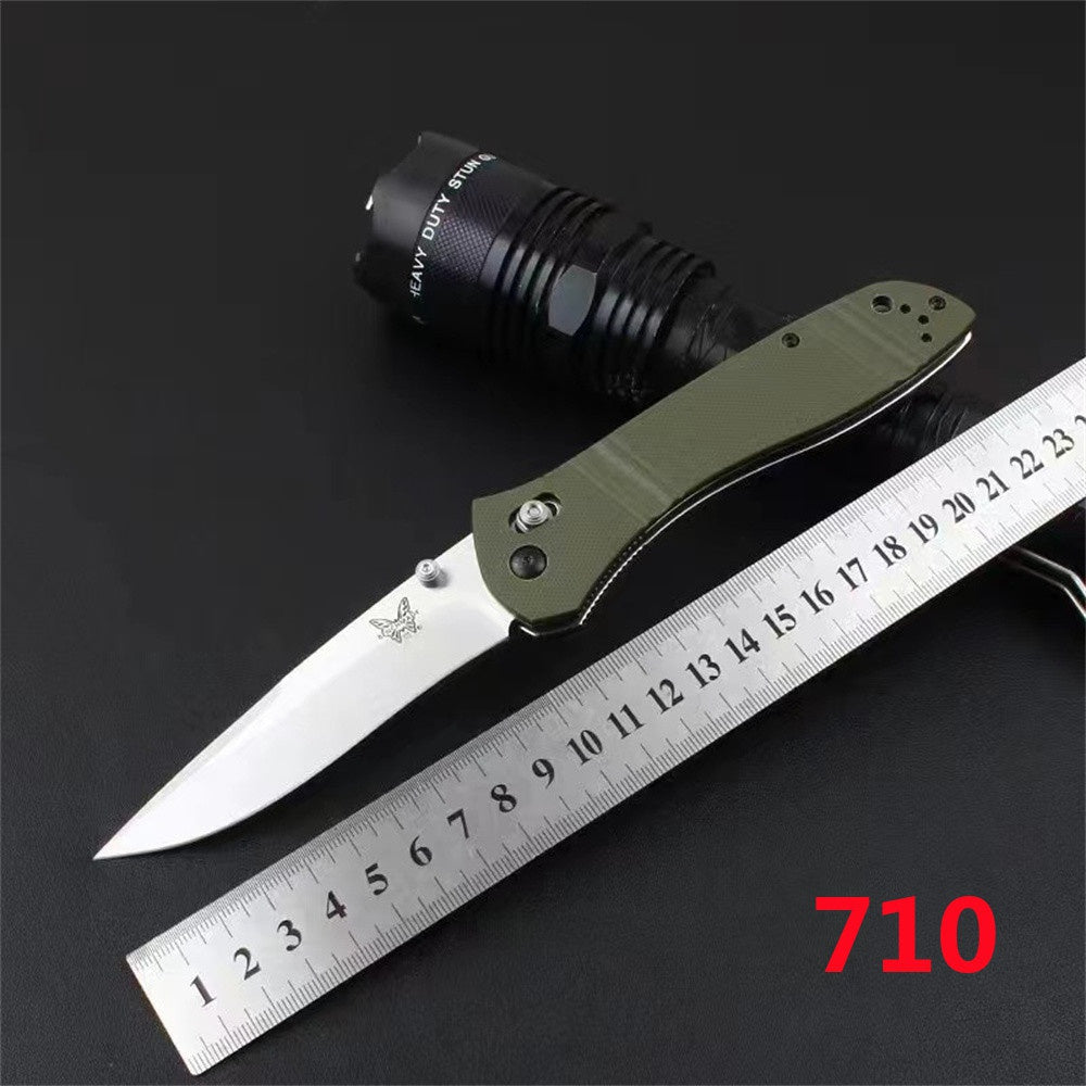 Benchmade Knives 710 McHenry & Williams 3.90" Satin D2 Plain Blade, G10 Handles ,Axis Lock- 710,Outdoor Tactical Hunting Knife