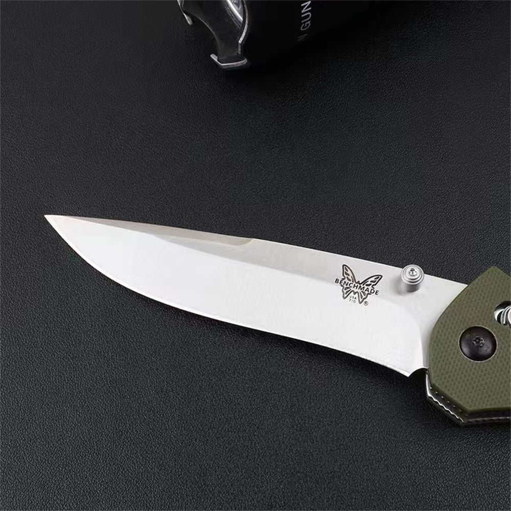 Benchmade Knives 710 McHenry & Williams 3.90" Satin D2 Plain Blade, G10 Handles ,Axis Lock- 710,Outdoor Tactical Hunting Knife
