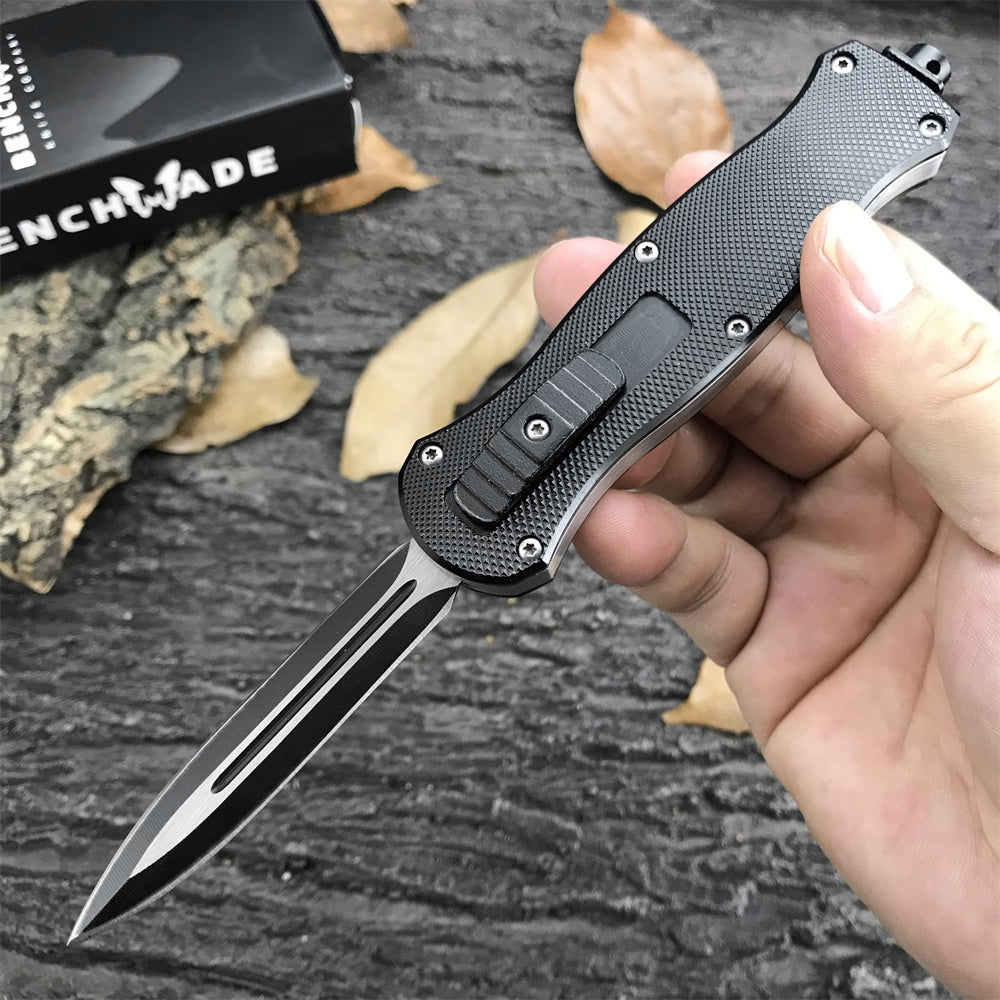 2022 New Benchmade 3300 Dagger POCKET TACTICAL GEAR OTF Finger Actuator AUTO Blade Camping SURVIVAL BLACK EDC HUNTING Tool Collecting Toys