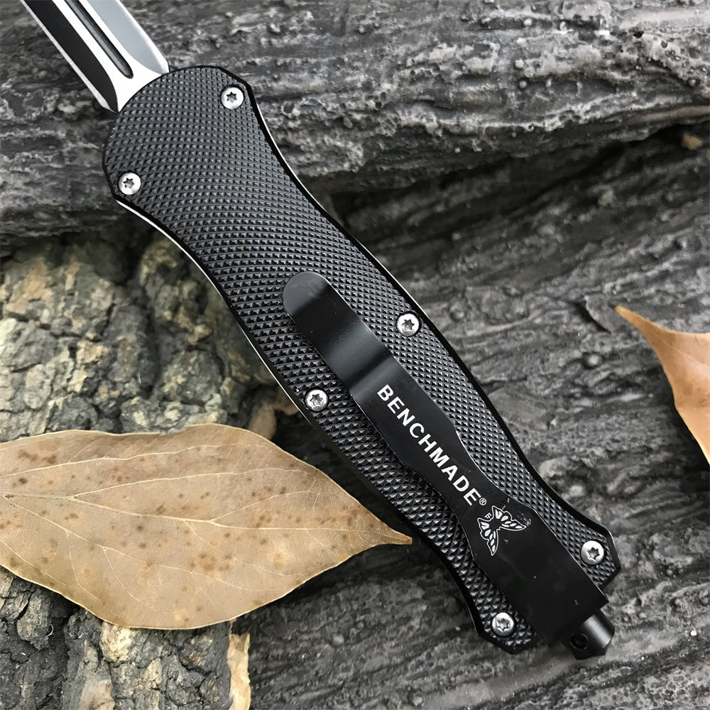 2022 New Benchmade 3300 Dagger POCKET TACTICAL GEAR OTF Finger Actuator AUTO Blade Camping SURVIVAL BLACK EDC HUNTING Tool Collecting Toys