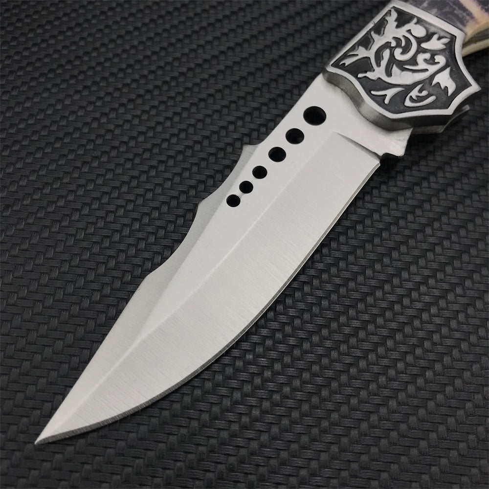 Outdoor Tactical Fixed Blade Hunting Knife High Hardness Resin Handle Army Knife Folding Knife Camping Portable Pocket Knife