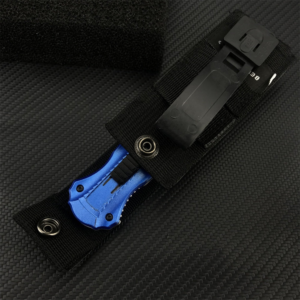 2022 New Spring Assisted Open Camping Survival OTF Knife D2 Blade Blue Aluminum Handle Benchmade 3300BK Auto Switchblade Outdoor Hunting tools