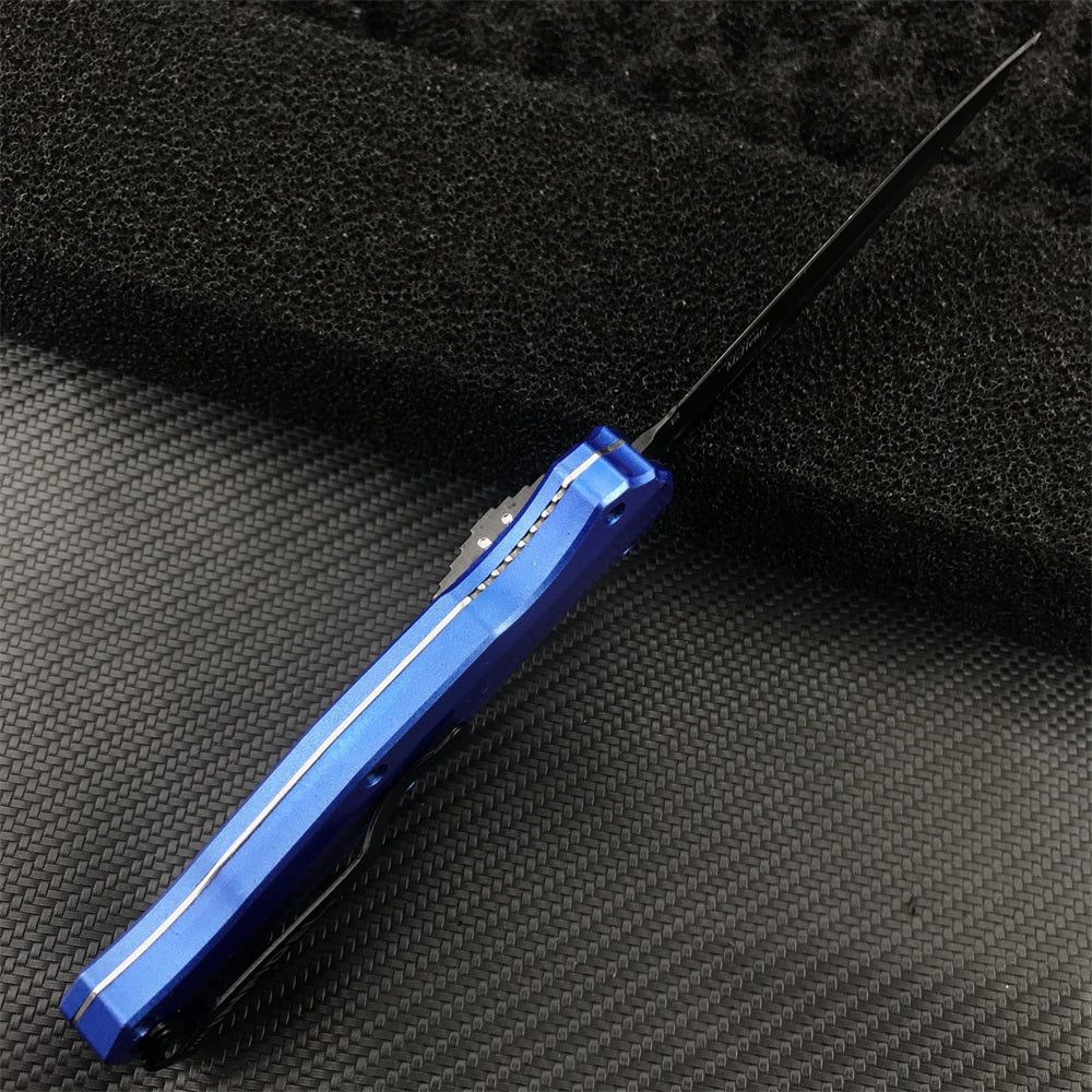 2022 New Spring Assisted Open Camping Survival OTF Knife D2 Blade Blue Aluminum Handle Benchmade 3300BK Auto Switchblade Outdoor Hunting tools