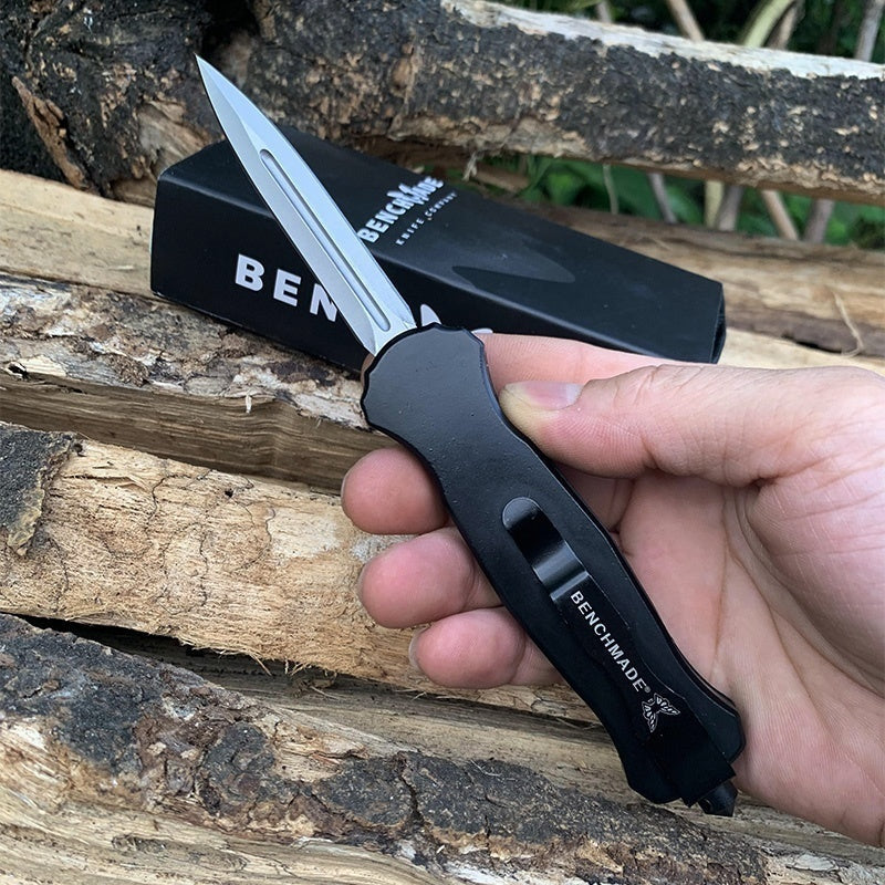 Tactical Spring Knives Benchmade 3400 Autocrat AUTO OTF Knife 3.71 Inch Satin S30V Double Edge Dagger Blade, Black G10 Handles self defence Switchblade Knife