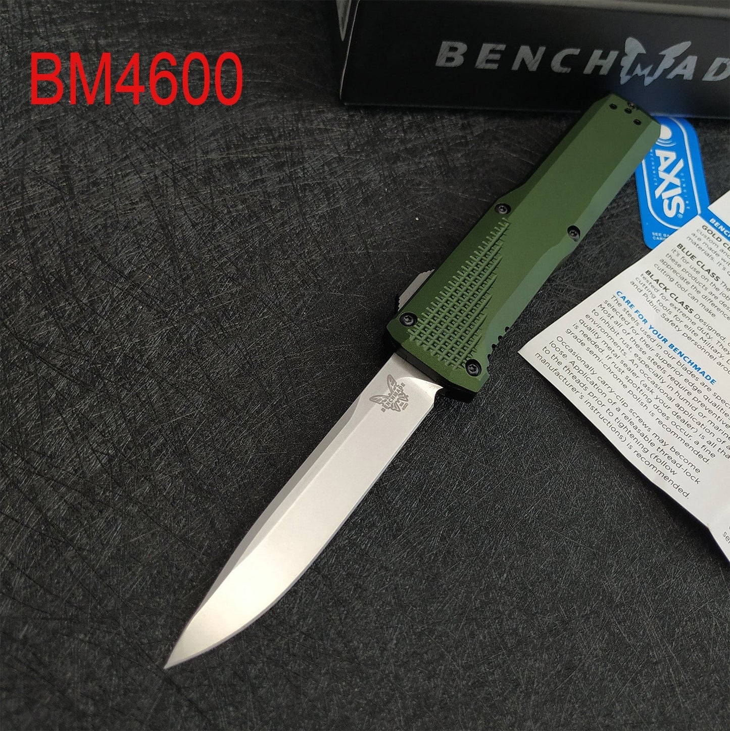 2022 NEW Tactical Knives AUTO EDC Spring Assist Knife Benchmade 4600 Double Action OTF AUTOMATIC Knife - 3.45''Plain Edge CPM-S30V Blade - Black Anodized 6061-T6 Aluminum Handle
