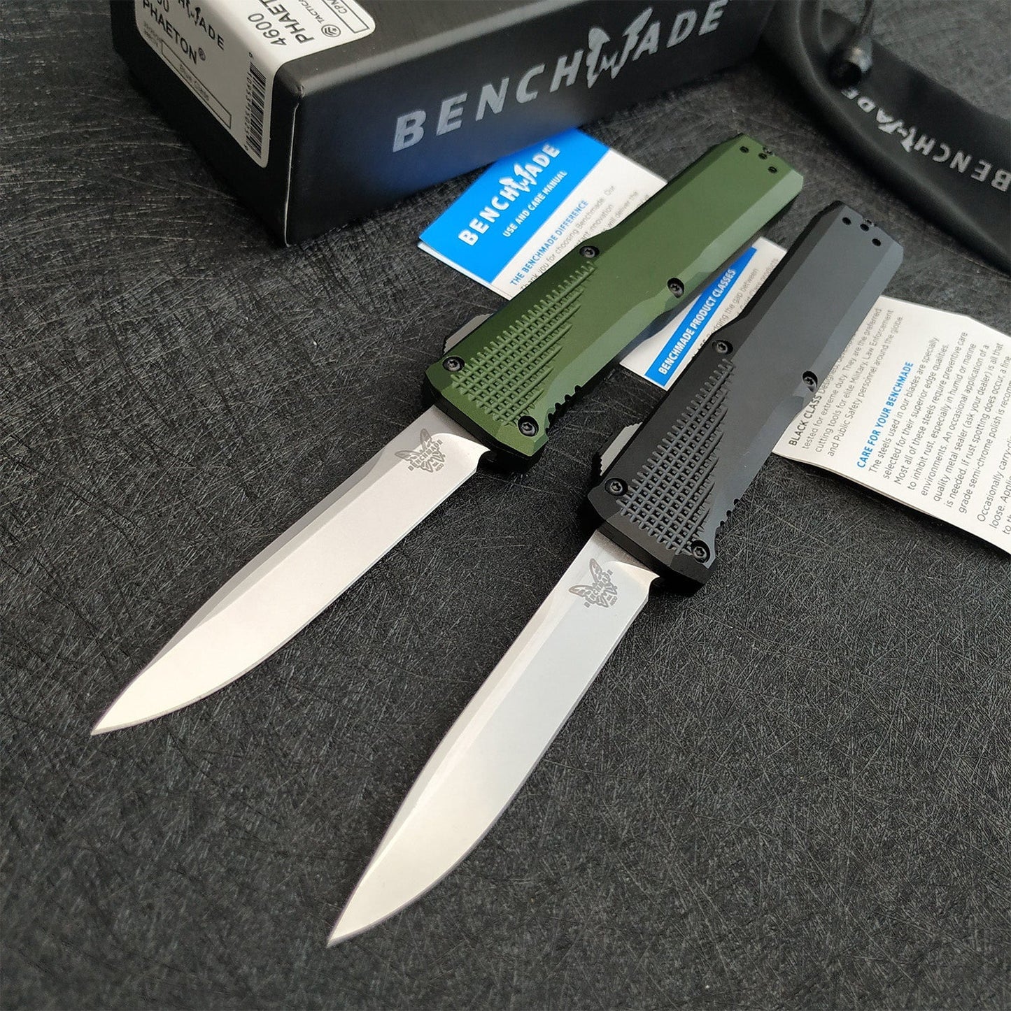 2022 NEW Tactical Knives AUTO EDC Spring Assist Knife Benchmade 4600 Double Action OTF AUTOMATIC Knife - 3.45''Plain Edge CPM-S30V Blade - Black Anodized 6061-T6 Aluminum Handle