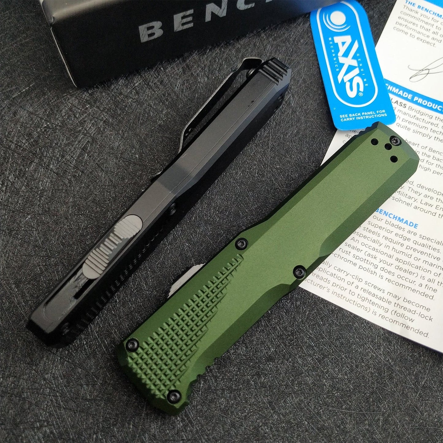 2022 NEW Tactical Knives AUTO EDC Spring Assist Knife Benchmade 4600 Double Action OTF AUTOMATIC Knife - 3.45''Plain Edge CPM-S30V Blade - Black Anodized 6061-T6 Aluminum Handle