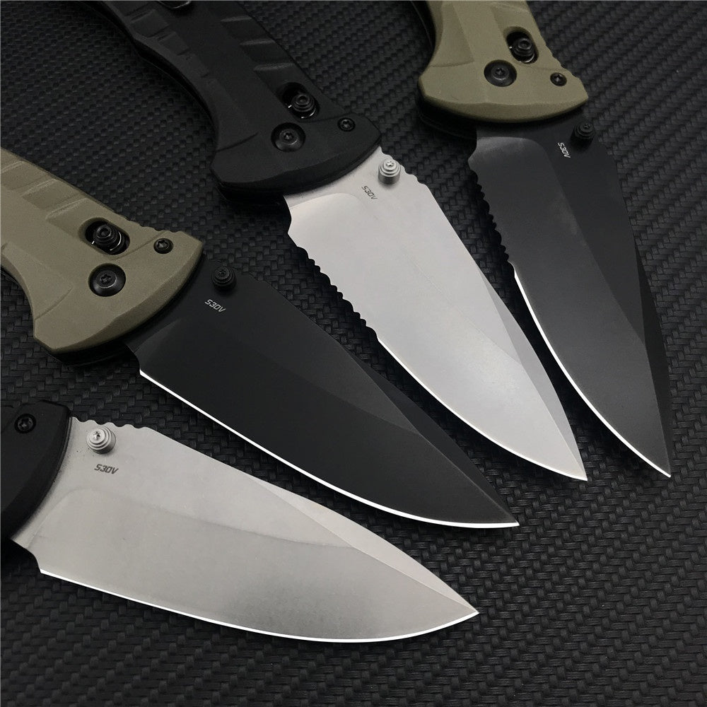 Benchmade - Turret 980 Benchmade Tactical Folding Knife CPM-S30V Drop-Point Blade Hunting Survival Edc Tool Manual Open Full Serrated Blade Pocket Knife
