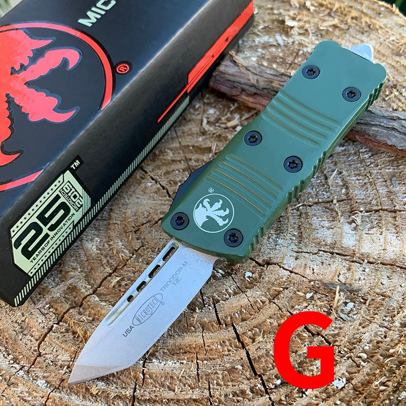 2022 New Microtech Mini OTF Automatic Knife 5.5'' Matte Danto D2 Steel Blade Aluminum Handle Outdoor Camping Hunting Knife Tactical Knife EDC Pocket Knife