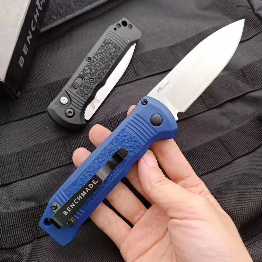 Benchmade 4400-1 Casbah AUTO Folding Spring Knife 3.4" Satin S30V Drop Point Blade, Textured Grivory Handles Tactical Hunting Camping Pocket Knife