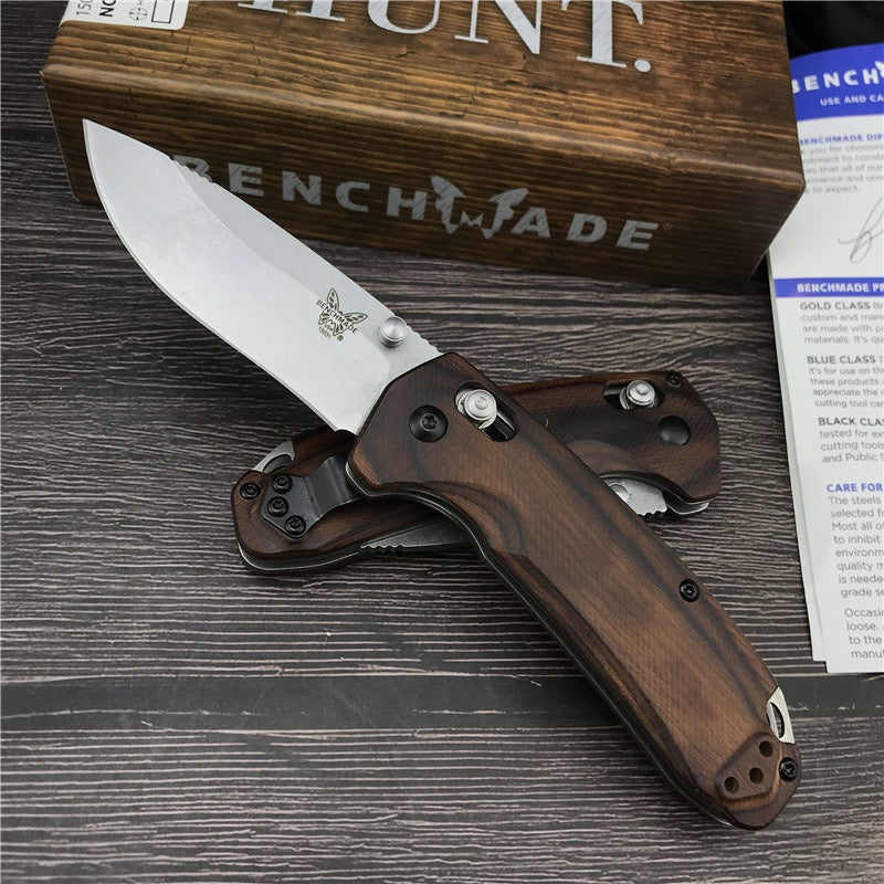Newset Hot Benchmade 15031-2 Hunt North Fork Folding Knife 2.97" S30V Blade Stabilized Wood Handles Camping Hunting EDC Knife