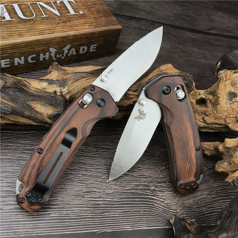 Newset Hot Benchmade 15031-2 Hunt North Fork Folding Knife 2.97" S30V Blade Stabilized Wood Handles Camping Hunting EDC Knife