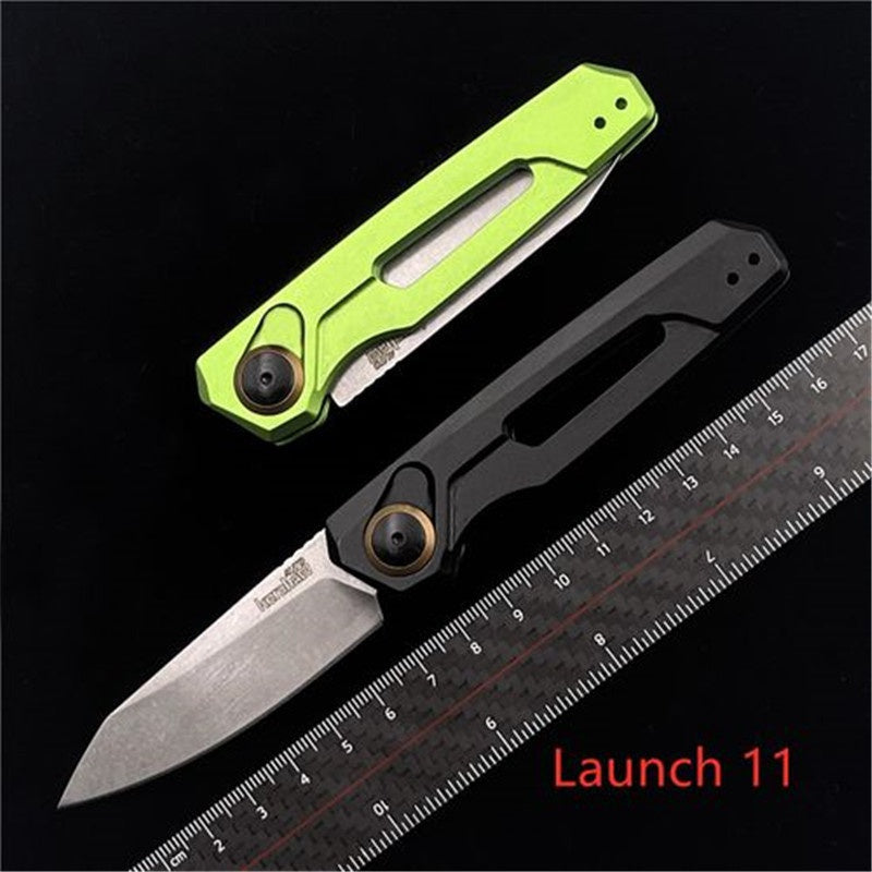 Kershaw Auto 7550 Launch 11 D2 Steel Blade Assisted Opening Pocket Knives Aluminium Alloy Handle Automatic Quick Opening of Tactical Folding Spring Knife