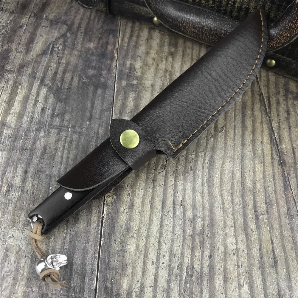 High Hardness JAPAN SAMURAI TANTO Katana Fixed Blade Tactical Hunting Knife Wood Handle Survival Gear Straight Knives Gift Leather Sheath