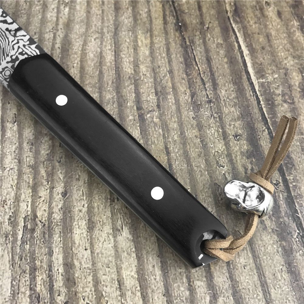High Hardness JAPAN SAMURAI TANTO Katana Fixed Blade Tactical Hunting Knife Wood Handle Survival Gear Straight Knives Gift Leather Sheath