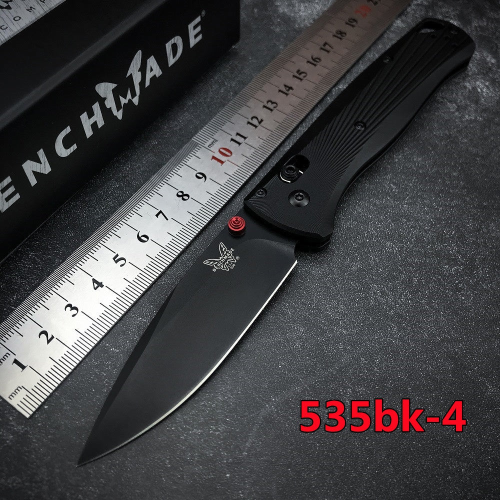 2022 New Benchmade 535BK-4 Bugout AXIS Folding Knife 3.24"" M390 Black DLC Plain Blade, Black Machined Aluminum Handles,Outdoor Camping Portable Knives,Man Pocket Hunting Knife