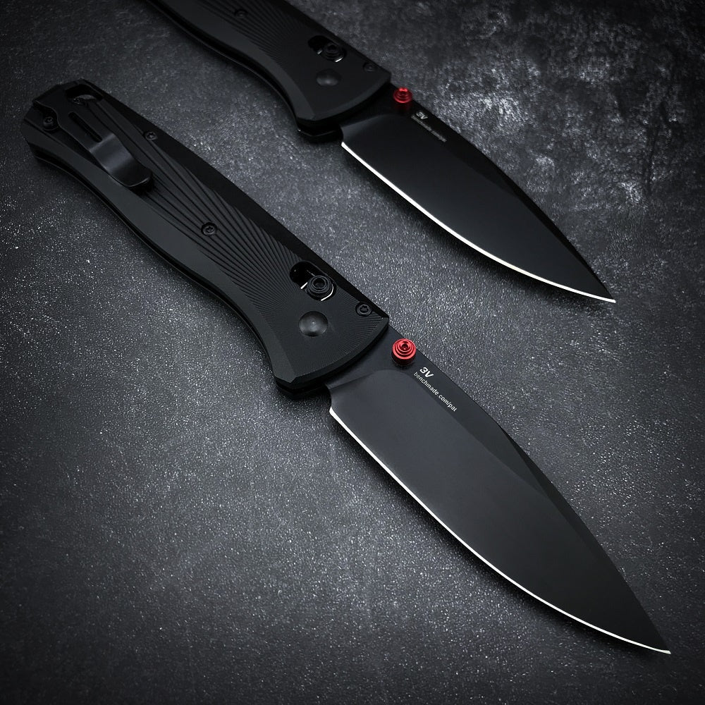 2022 New Benchmade 535BK-4 Bugout AXIS Folding Knife 3.24"" M390 Black DLC Plain Blade, Black Machined Aluminum Handles,Outdoor Camping Portable Knives,Man Pocket Hunting Knife