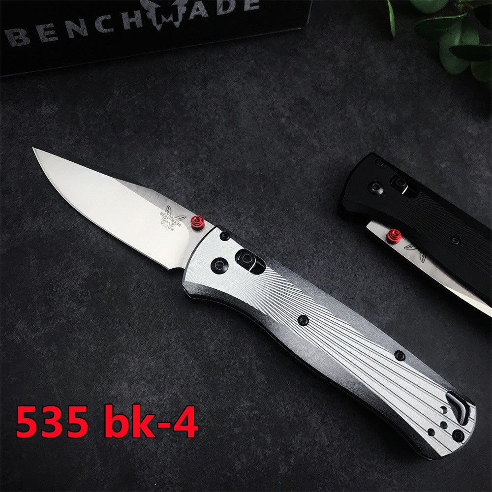 2022 New Benchmade 535BK-4 Bugout AXIS Folding Knife 3.24"" M390 Black DLC Plain Blade, Black Machined Aluminum Handles,Outdoor Camping Portable Knives,Man Pocket Hunting Knife