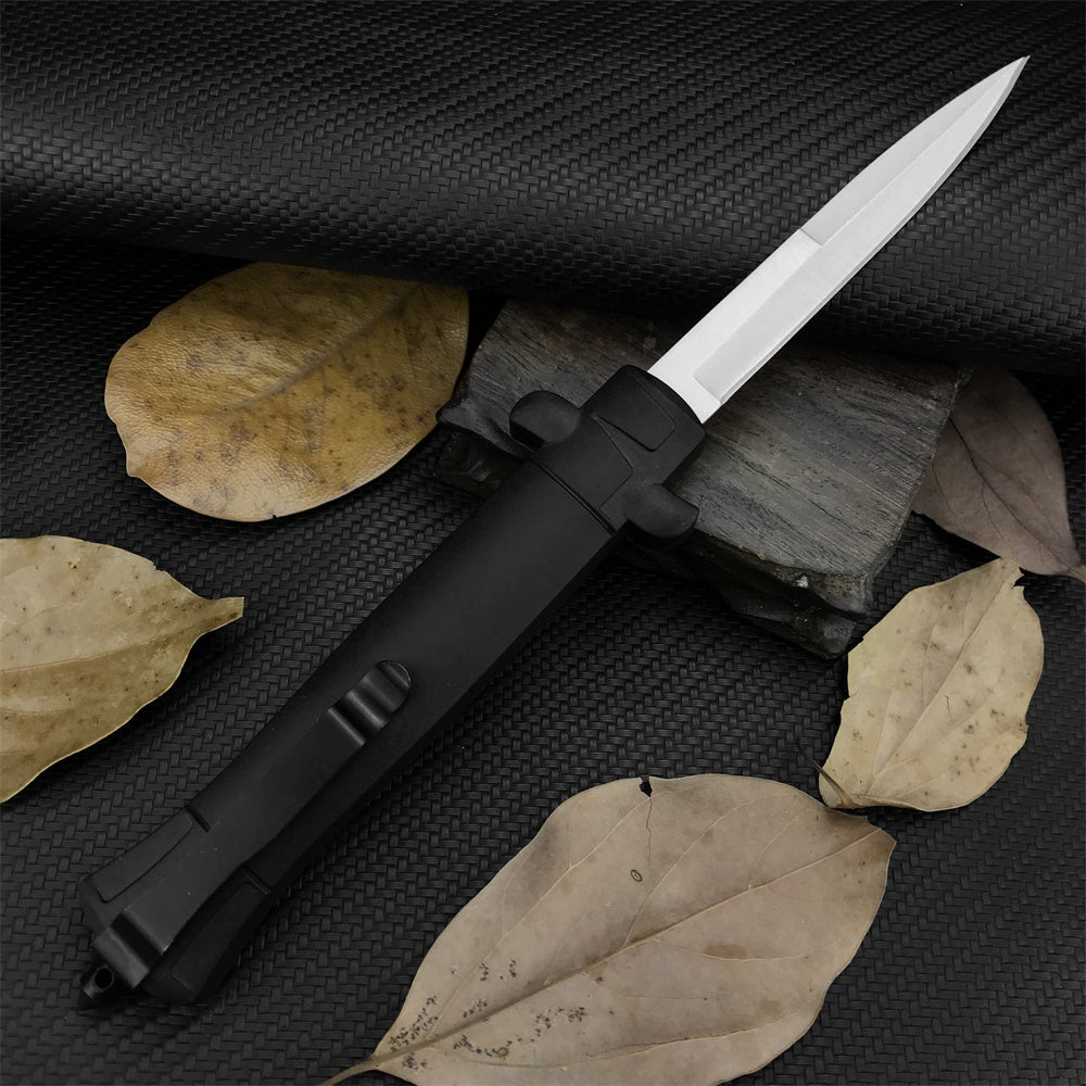 AUTO OTF Italy Italy Stiletto Spring Assisted Open Knife 440C Switchblade ABS Handle Knives Straight Out Dagger Tactical EDC Pocket Tools