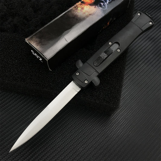 AUTO OTF Italy Italy Stiletto Spring Assisted Open Knife 440C Switchblade ABS Handle Knives Straight Out Dagger Tactical EDC Pocket Tools