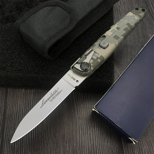 2022 New AKC ITALY LEVERLETTO Outdoor Hunting Pocket Knives Camouflage Handle Automatic of Assisting Spring Knife Survival Knife Camping Knife