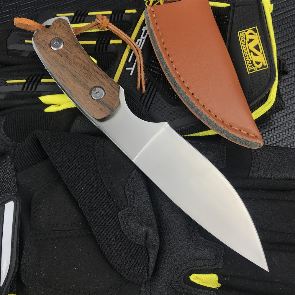 Tactical Fixed Blade Knife 7CR13 Mov Blade Copper Head and Colour Wood Handle Camping Hunting Knives Outdoor Survival Tools Dagge