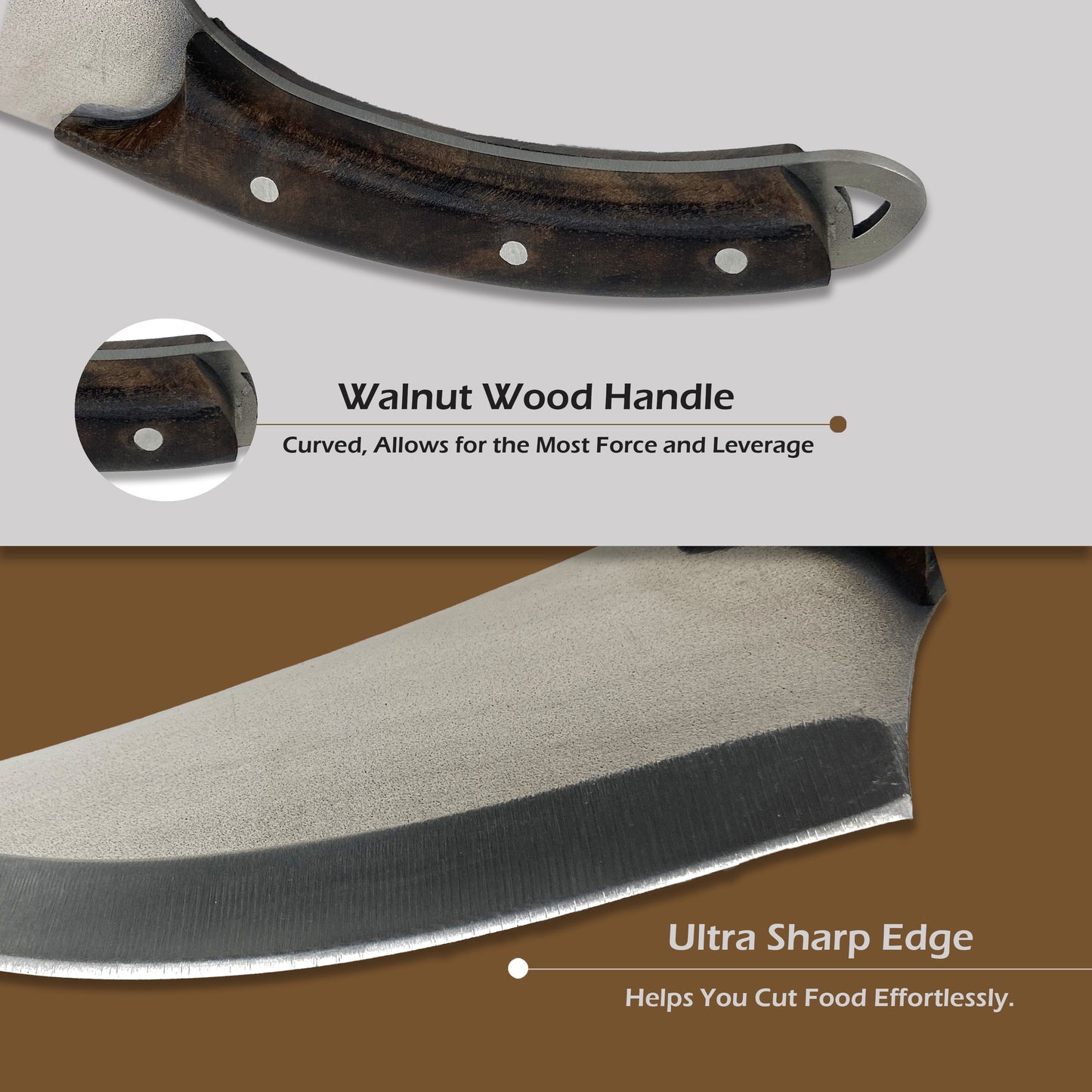 Palta Walnut Handle Viking Knife With Holster Chef Knife for Camping Outdoor Hunting Kitchen Knives High Quality Stainless Steel made in turkey