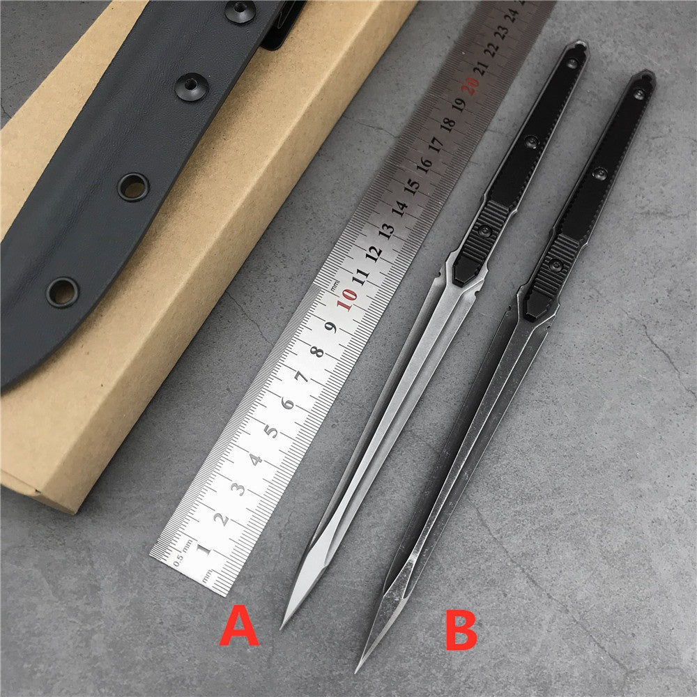 Aviation Aluminum Long Straight Handle 440C Steel Insulated Coated Tactical Dagger Knife Tools Benchmade Fixed Blade Knife 2 Styles