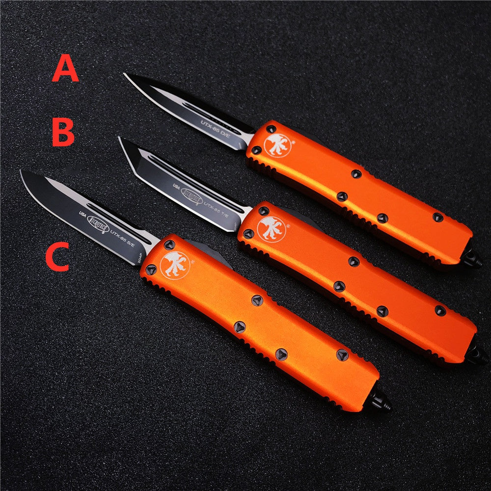 2022 NEW Microtech UT85 Adjustable Switchblade Flick Knife OTF Automatic Knife Aviation Aluminum handle spring assisted knives camping hunting hand tools 2 Styles