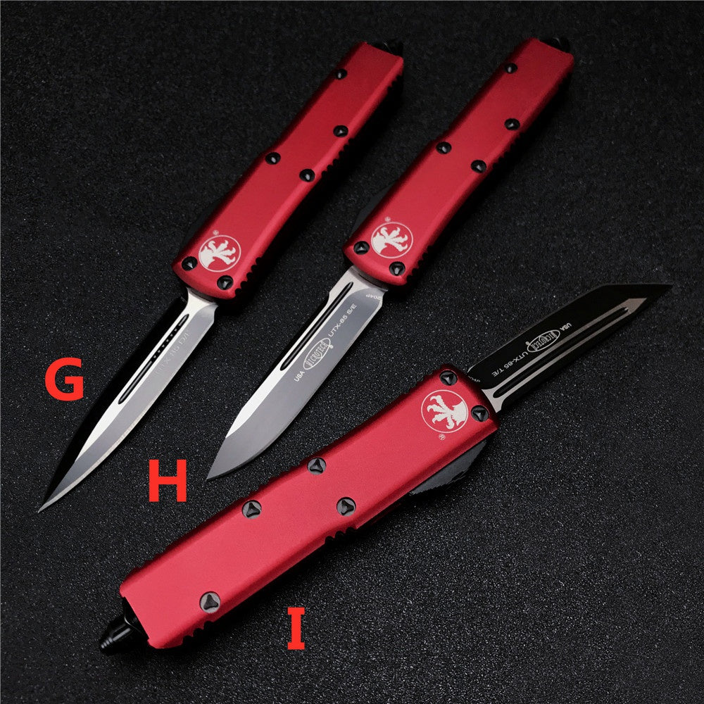 2022 NEW Microtech UT85 Adjustable Switchblade Flick Knife OTF Automatic Knife Aviation Aluminum handle spring assisted knives camping hunting hand tools 2 Styles